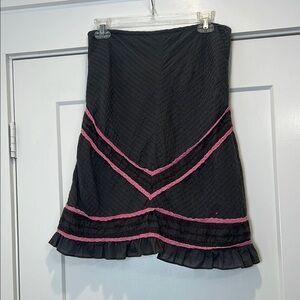 Free People dark grey  and Pink Women's Skirt fully lined size 4.